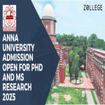 Anna University Admission Open For PhD And MS Research 2025